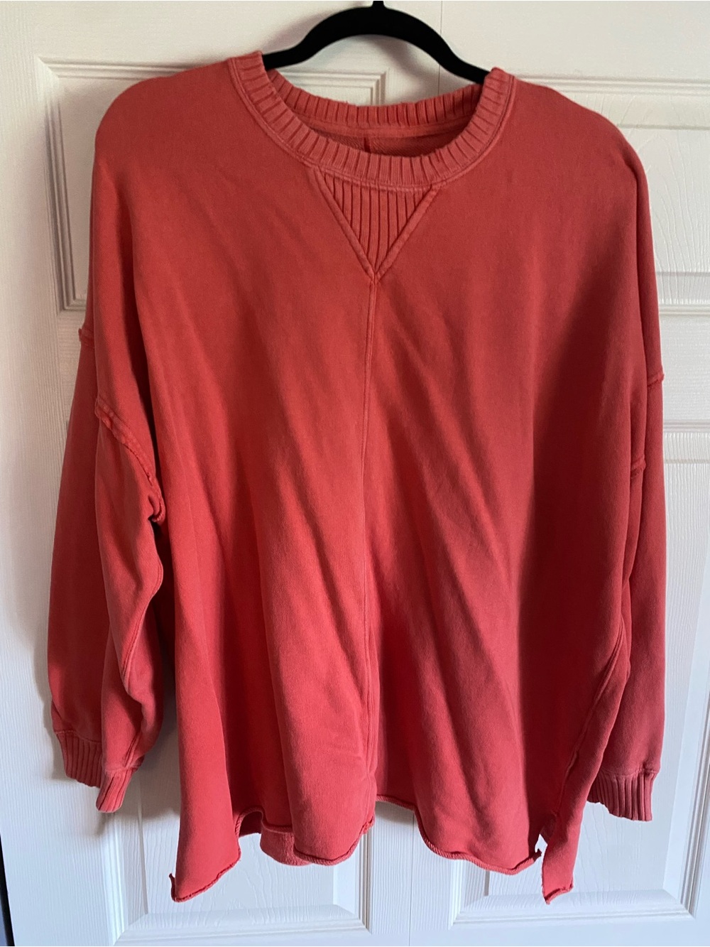 aerie Coral-Red Oversized Crewneck Sweater